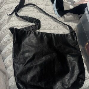 Black Leather Shoulder Bag